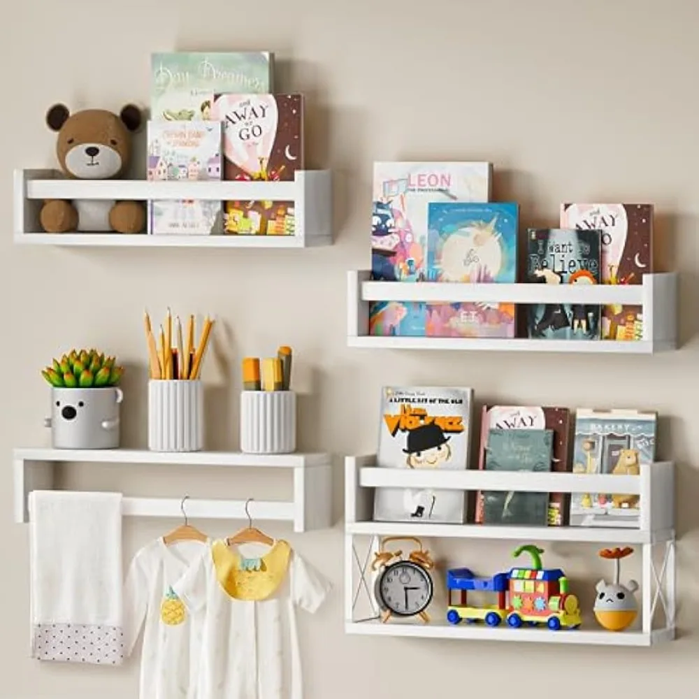 QimCoor Nursery Book Shelves S - Baby Nursery Floating Shelves recension och pris