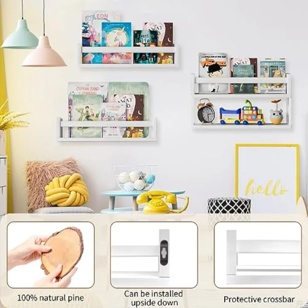 QimCoor Nursery Book Shelves S - Baby Nursery Floating Shelves recension och pris