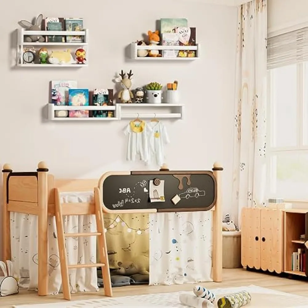 QimCoor Nursery Book Shelves S - Baby Nursery Floating Shelves recension och pris