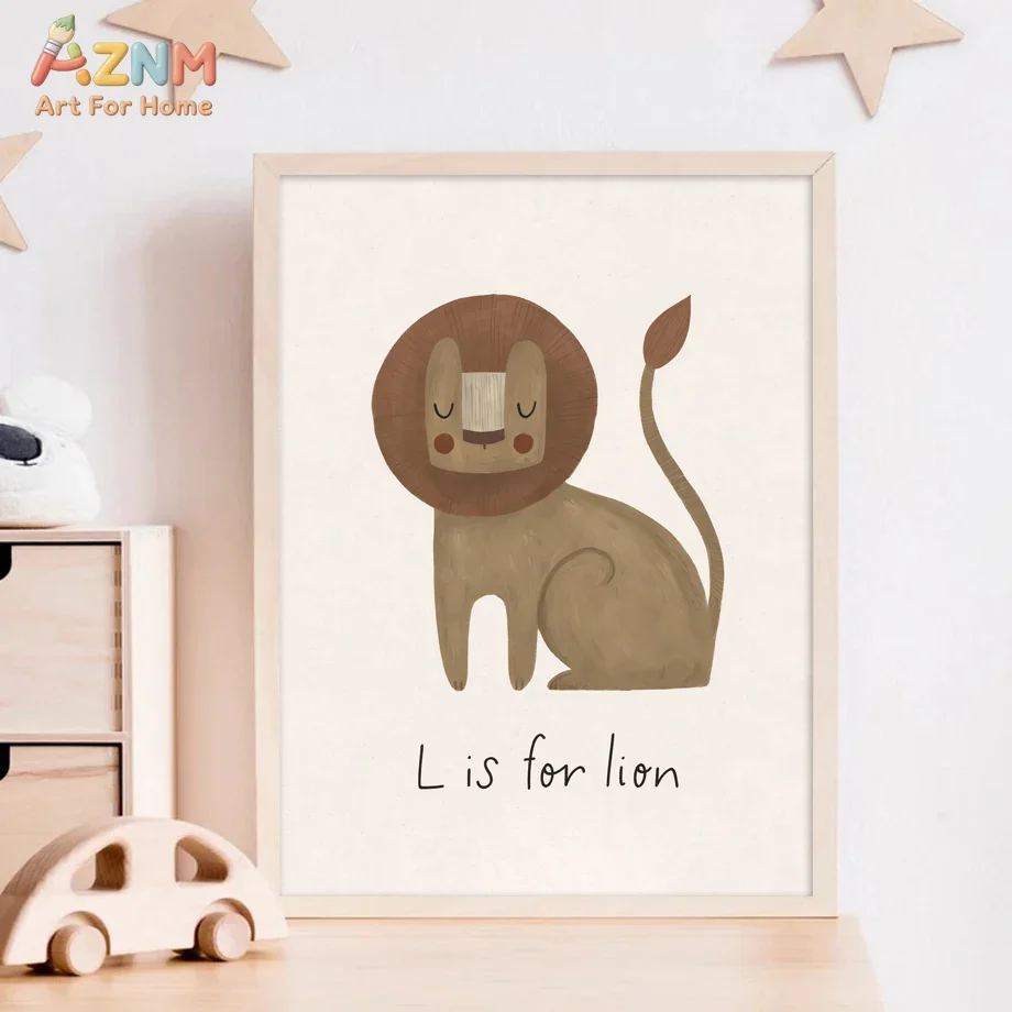 AZNM Neutral Baby Animal Canva - Baby Nursery Neutral recension och pris
