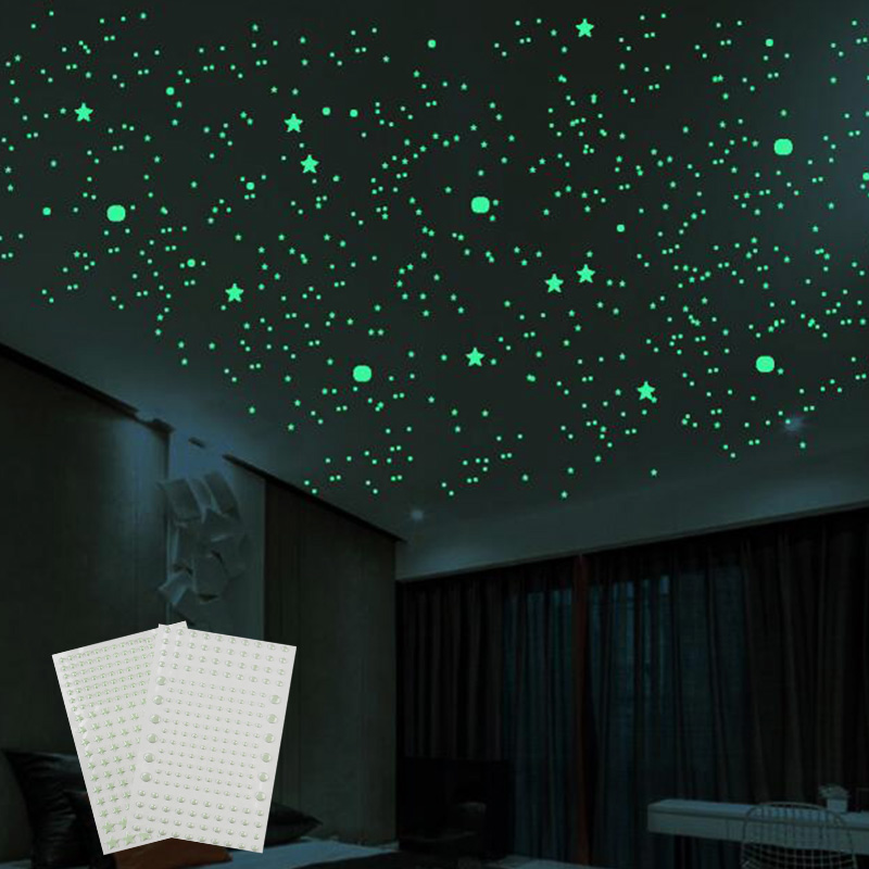211pcs 3D Bubble Luminous Star - Baby Nursery Wall Mural recension och pris