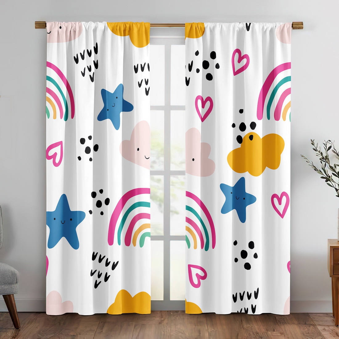 Cute Rainbow Stars Hearts Nurs - Baby Nursery Youtube recension och pris