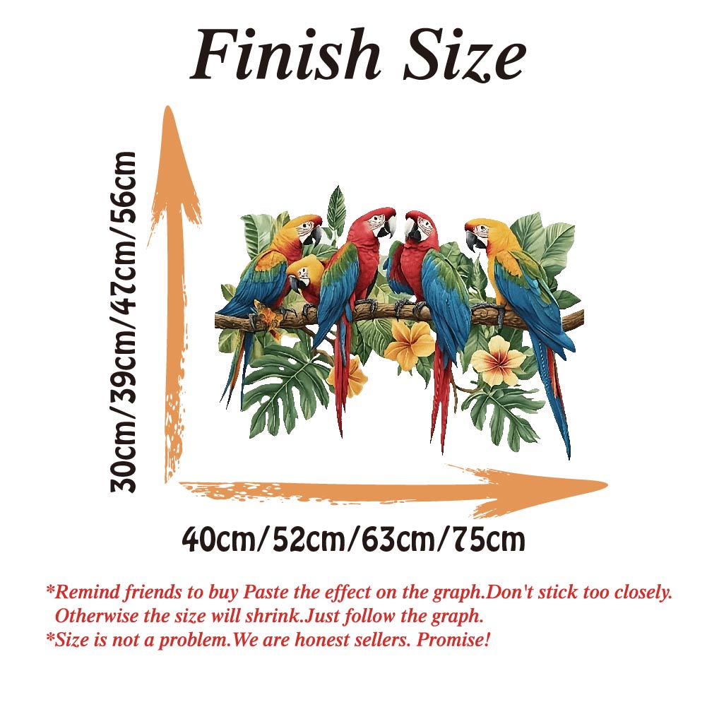 3Pcs Parrots on Branch Wall St - Baby Nursery Wall Mural recension och pris