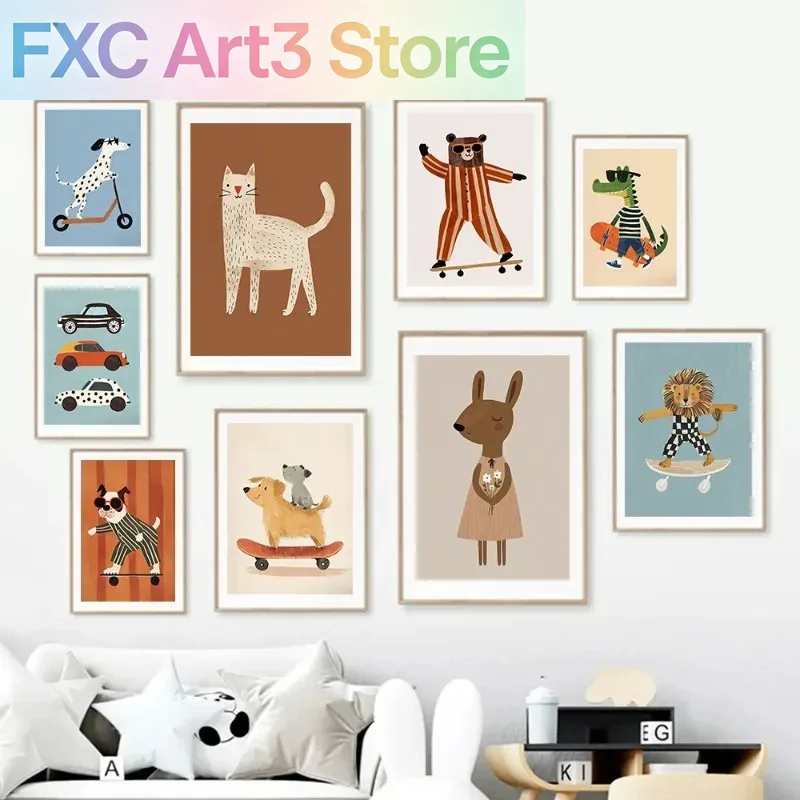 1pc frameless Funny Animals Ra - Baby Nursery Neutral recension och pris