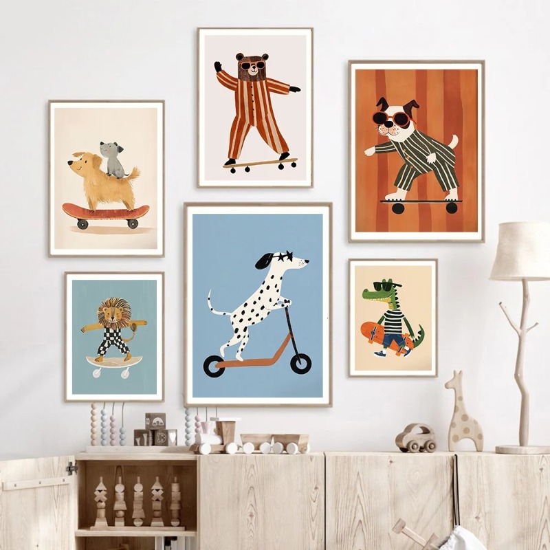 1pc frameless Funny Animals Ra - Baby Nursery Neutral recension och pris