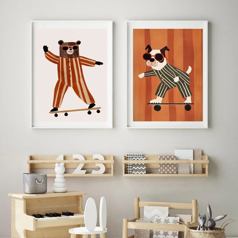 1pc frameless Funny Animals Ra - Baby Nursery Neutral recension och pris