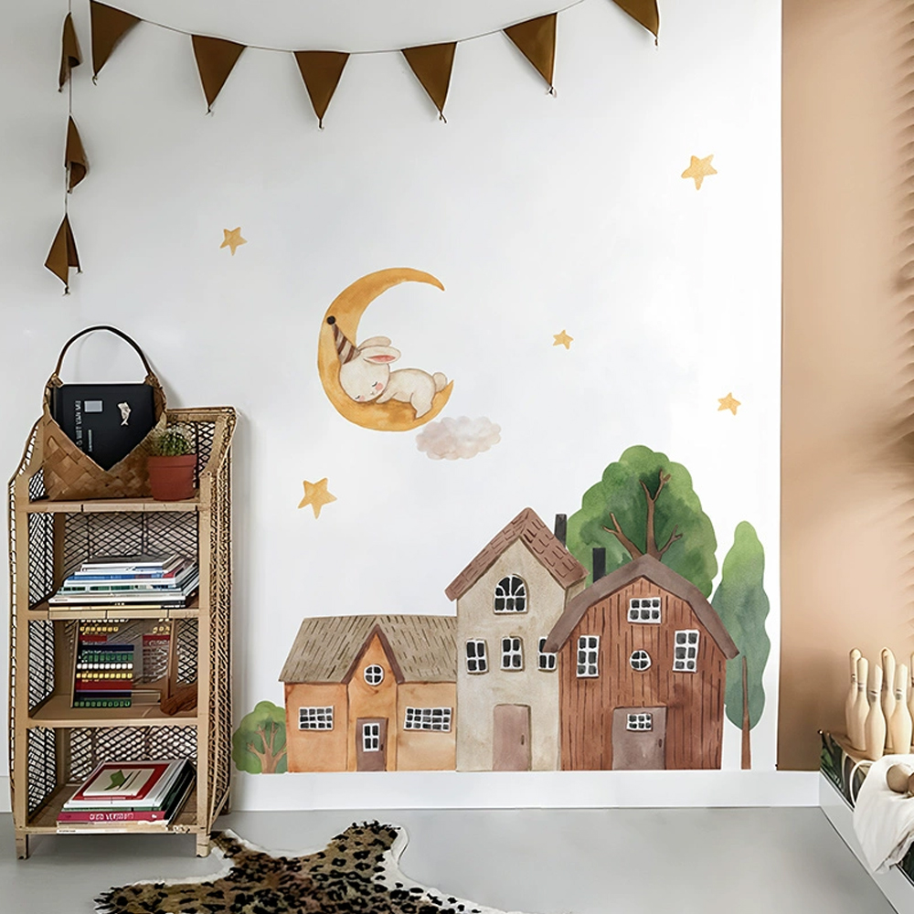 Fabric Cartoon Forest Vintage  - Baby Nursery Wall Mural recension och pris