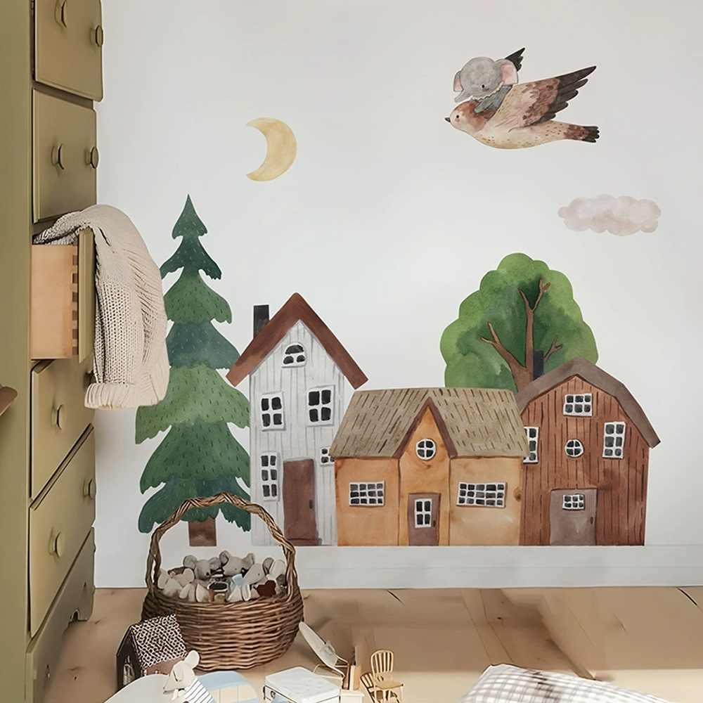 Fabric Cartoon Forest Vintage  - Baby Nursery Wall Mural recension och pris