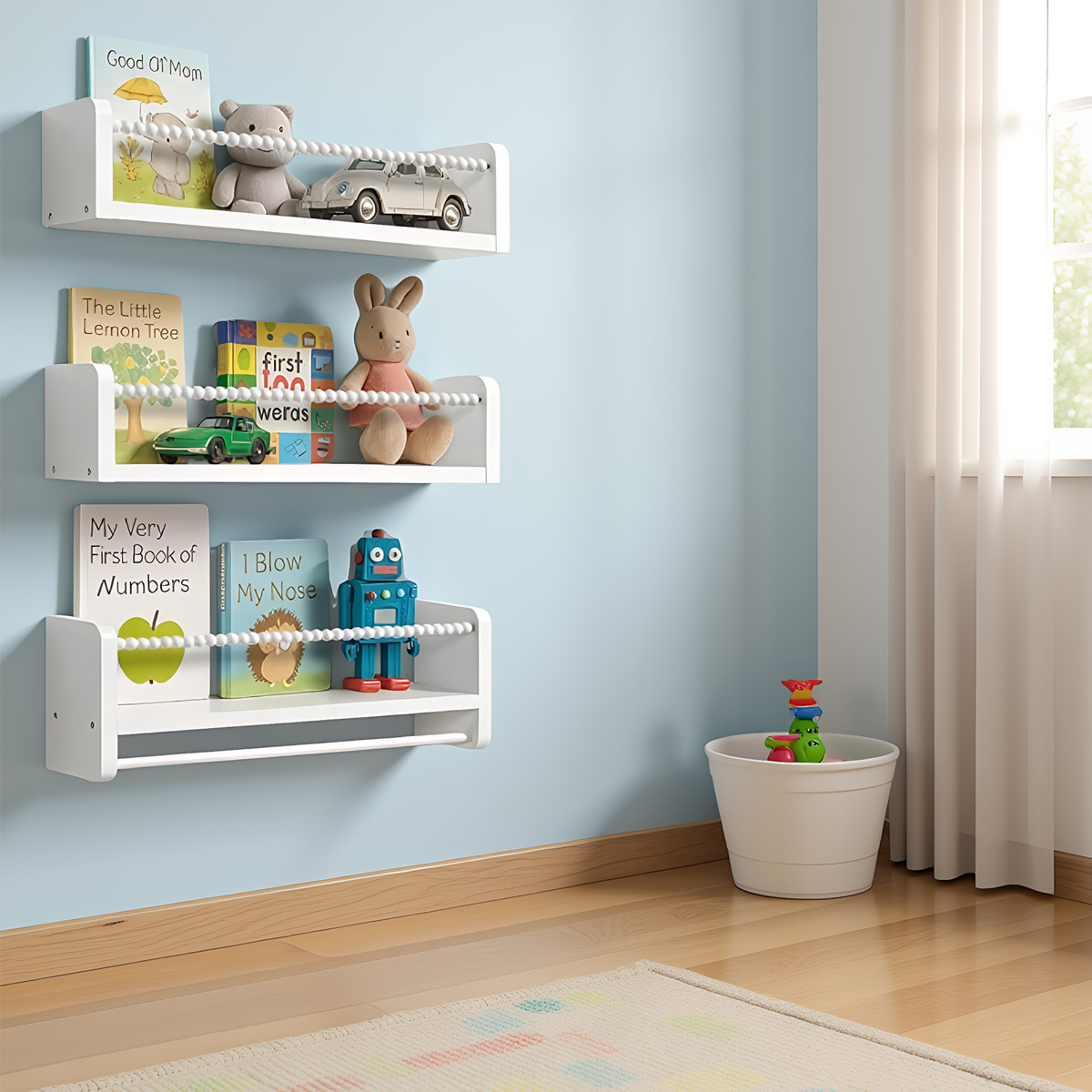 Floating Nursery Book Shelves  - Baby Nursery Floating Shelves recension och pris