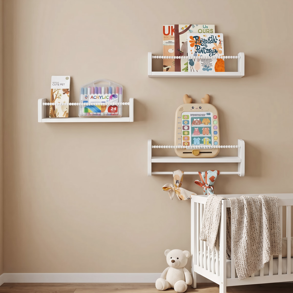 Floating Nursery Book Shelves  - Baby Nursery Floating Shelves recension och pris