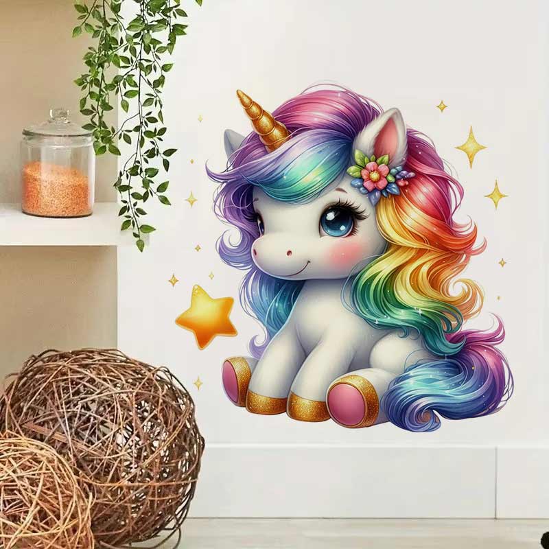 Cute Rainbow Unicorn Wall Stic - Baby Unicorn Nursery recension och pris
