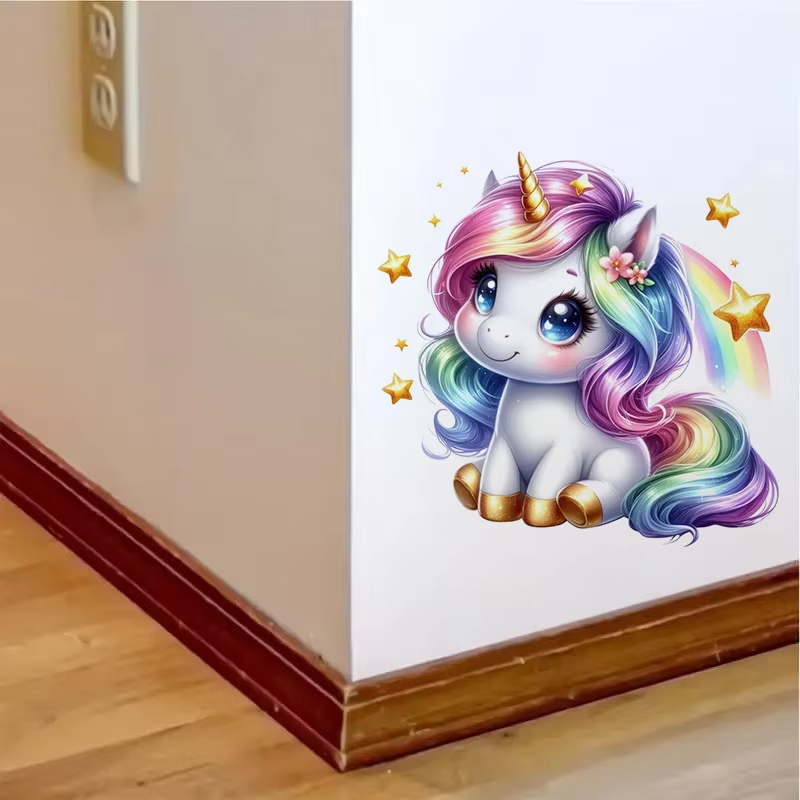 Cute Rainbow Unicorn Wall Stic - Baby Unicorn Nursery recension och pris