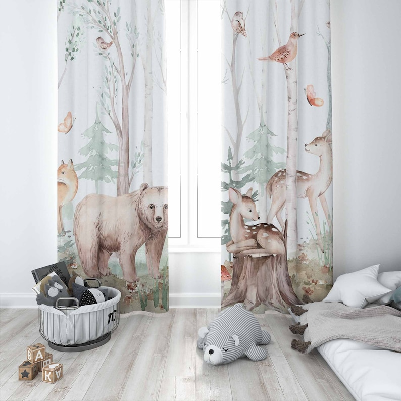 Forest Animals Curtains Kids N - Baby Nursery Youtube recension och pris