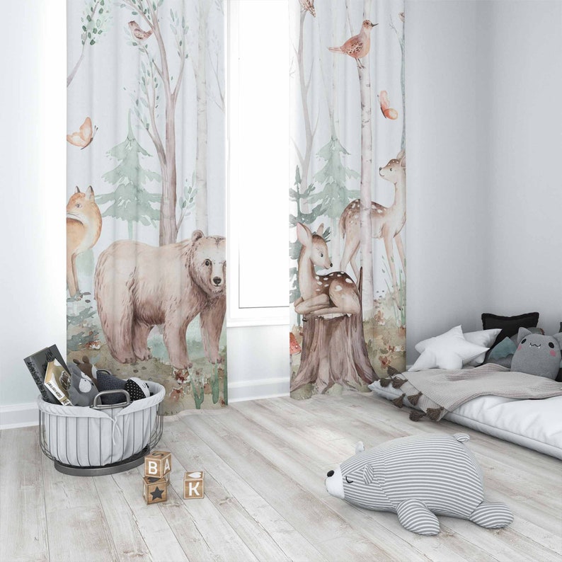 Forest Animals Curtains Kids N - Baby Nursery Youtube recension och pris