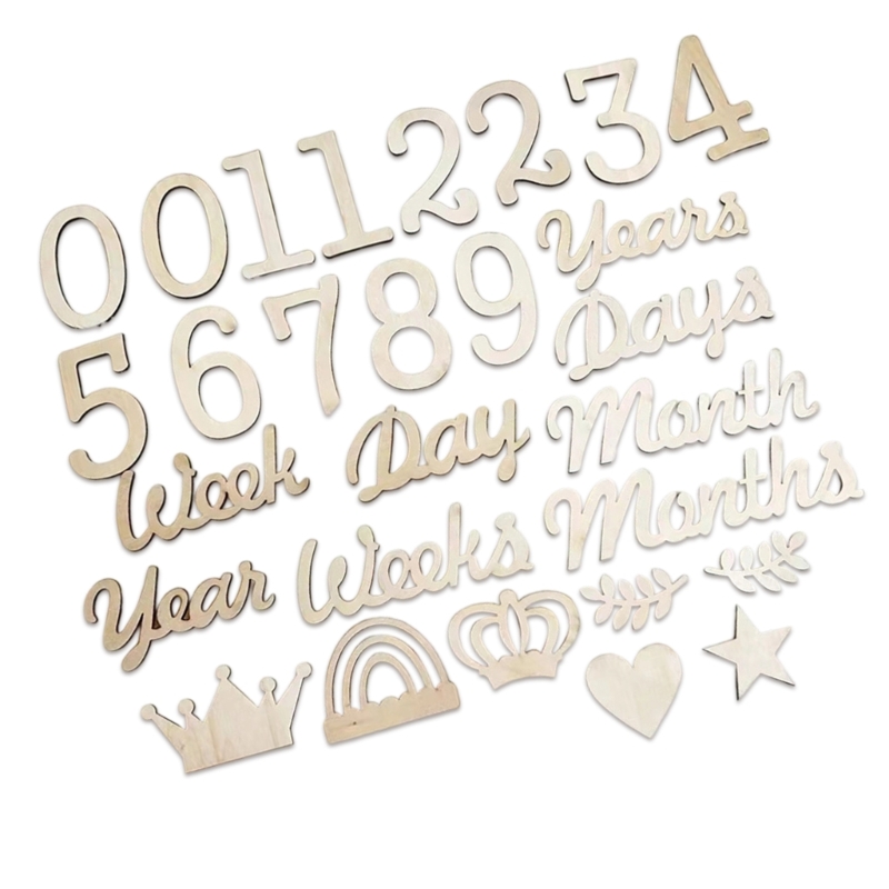 Wooden Milestones Number and W - Baby Nursery Age recension och pris