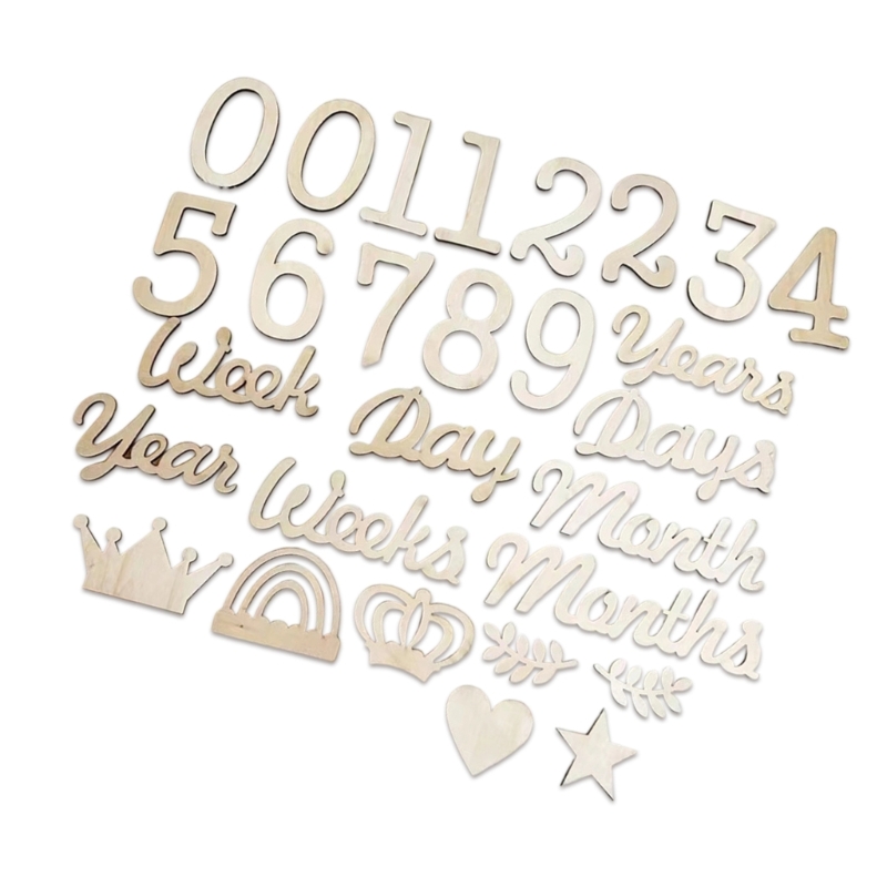 Wooden Milestones Number and W - Baby Nursery Age recension och pris