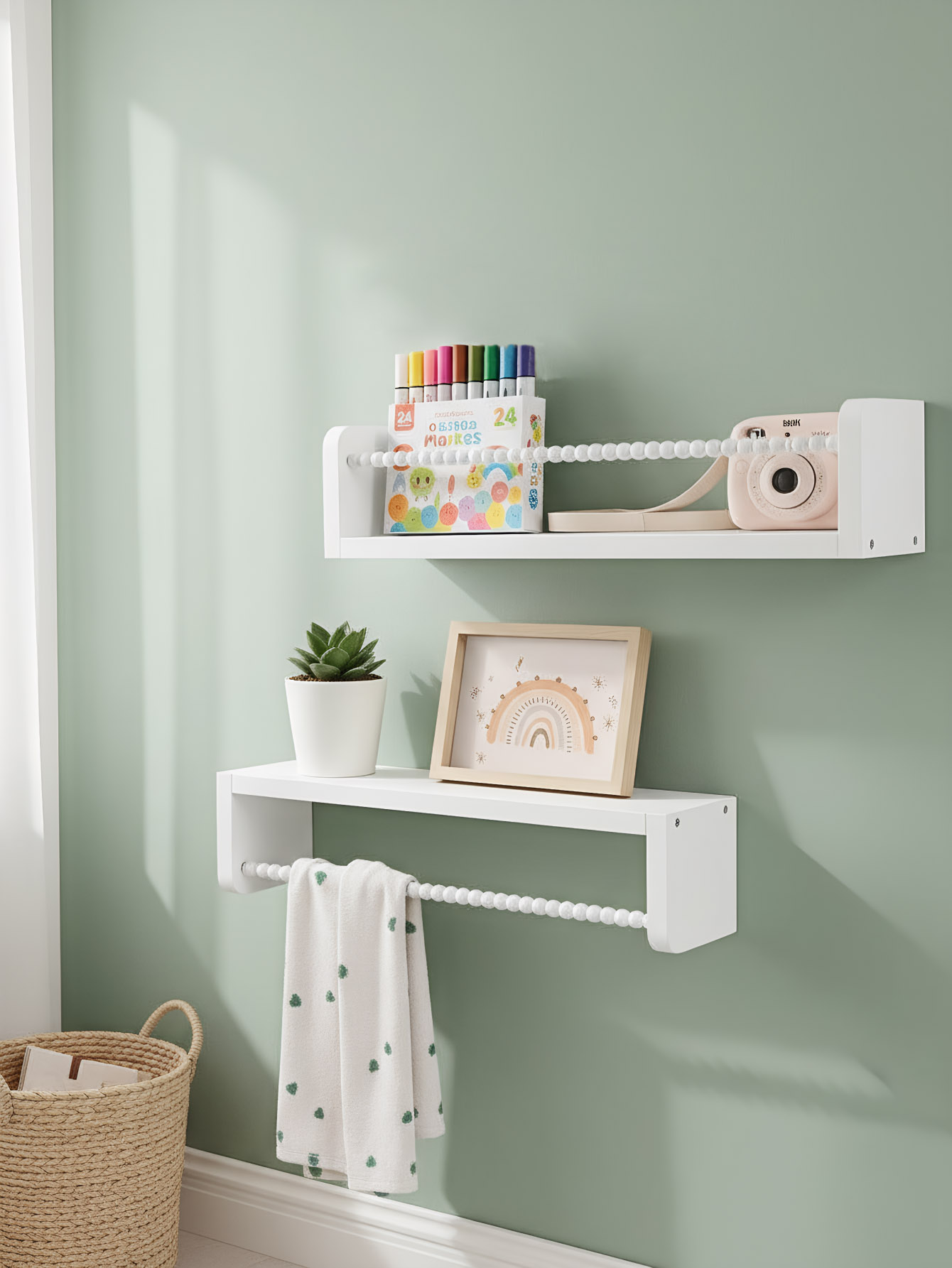 Wood Nursery Book Shelves, 15. - Baby Nursery Floating Shelves recension och pris